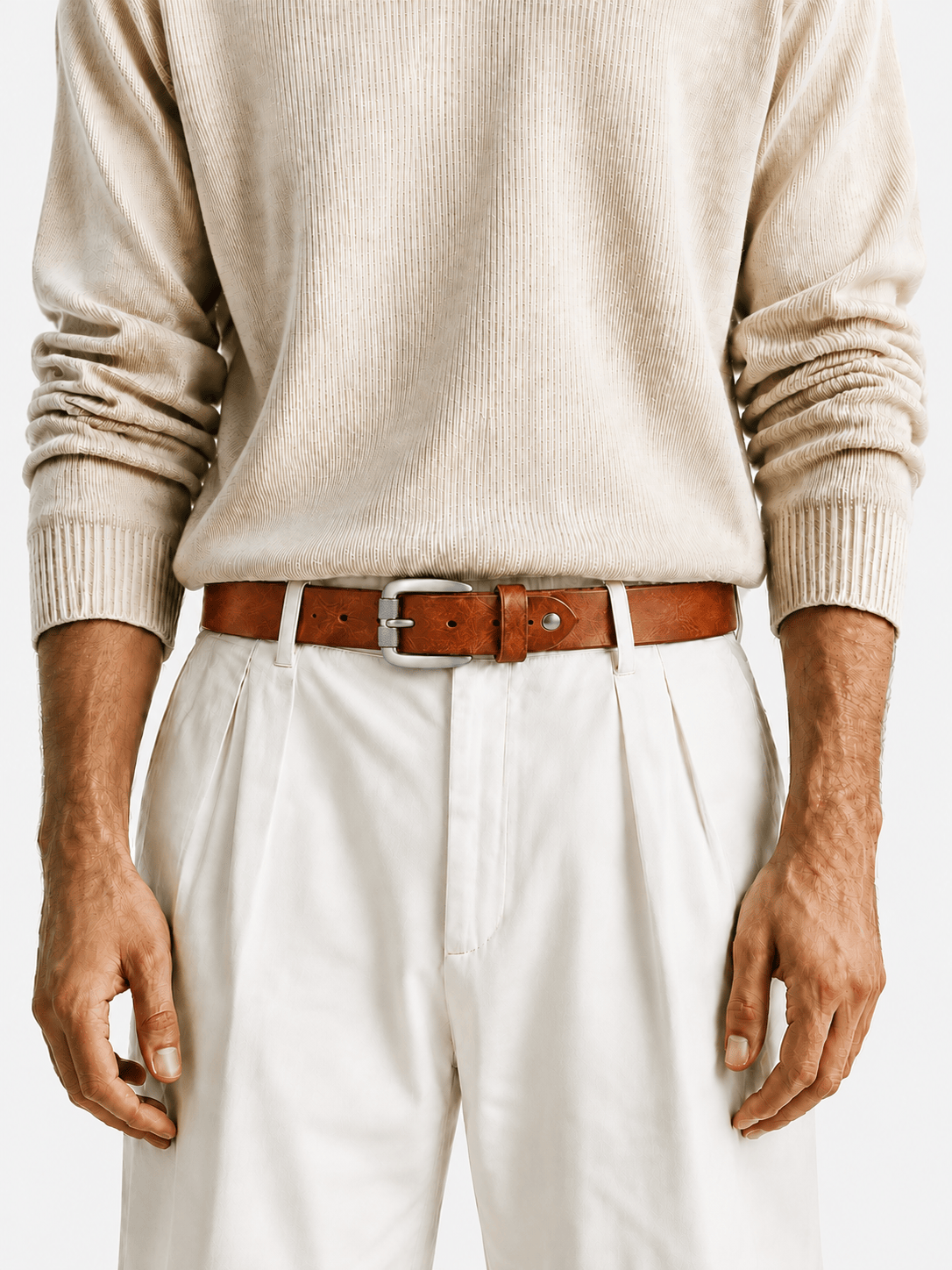 L’art de la Ceinture Edward – Ceinture Cuir Naturel Marron