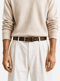 L’art de la Ceinture Edward – Ceinture Cuir Naturel Marron