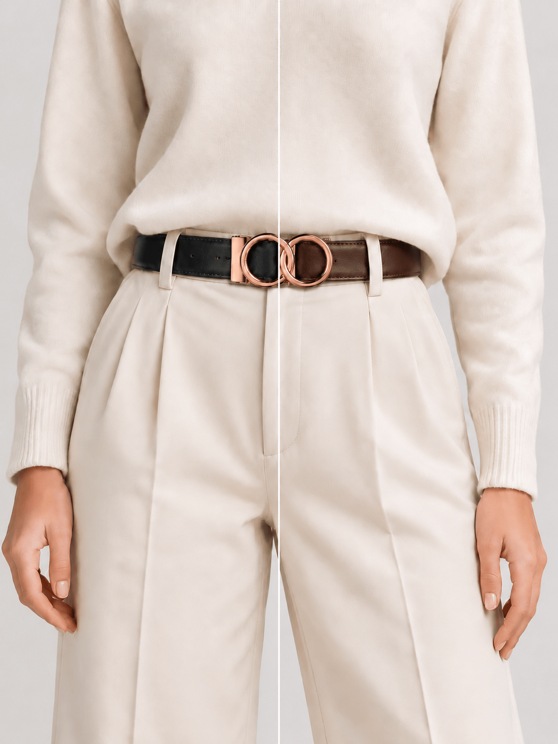 L’art de la Ceinture Eleanor – Ceinture Réversible Noir/Marron