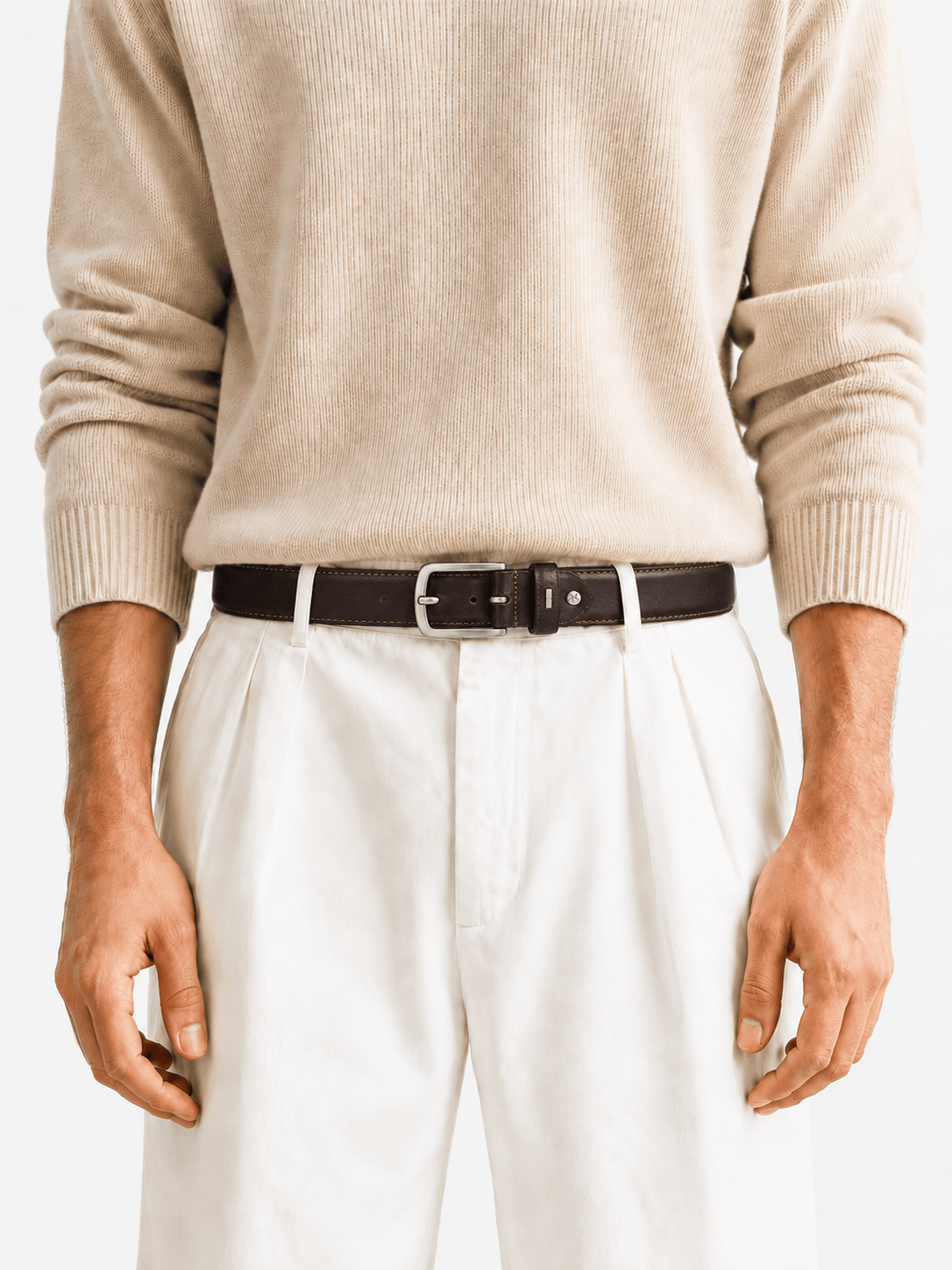 L’art de la Ceinture Enzo – Ceinture Cuir Grande Taille Marron Foncé