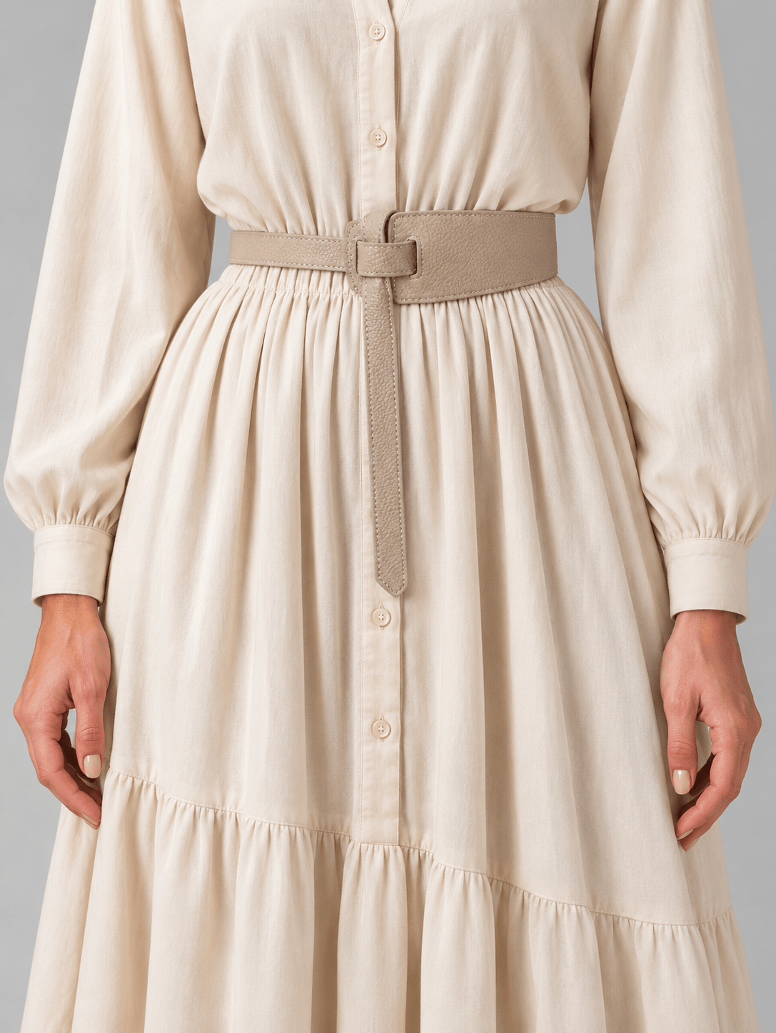 L’art de la Ceinture Genevieve – Ceinture Simili Cuir Beige