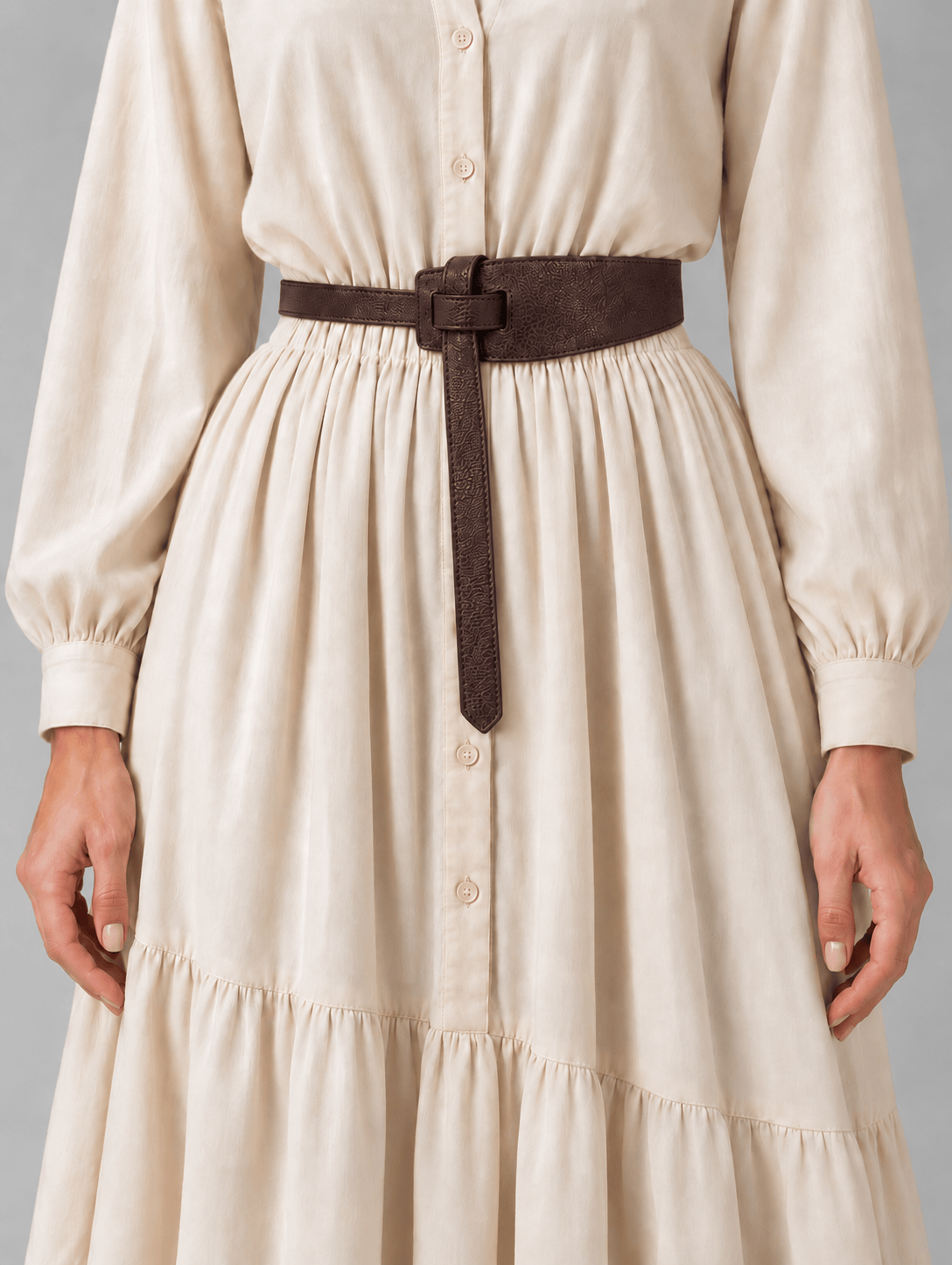 L’art de la Ceinture Genevieve – Ceinture Simili Cuir Marron