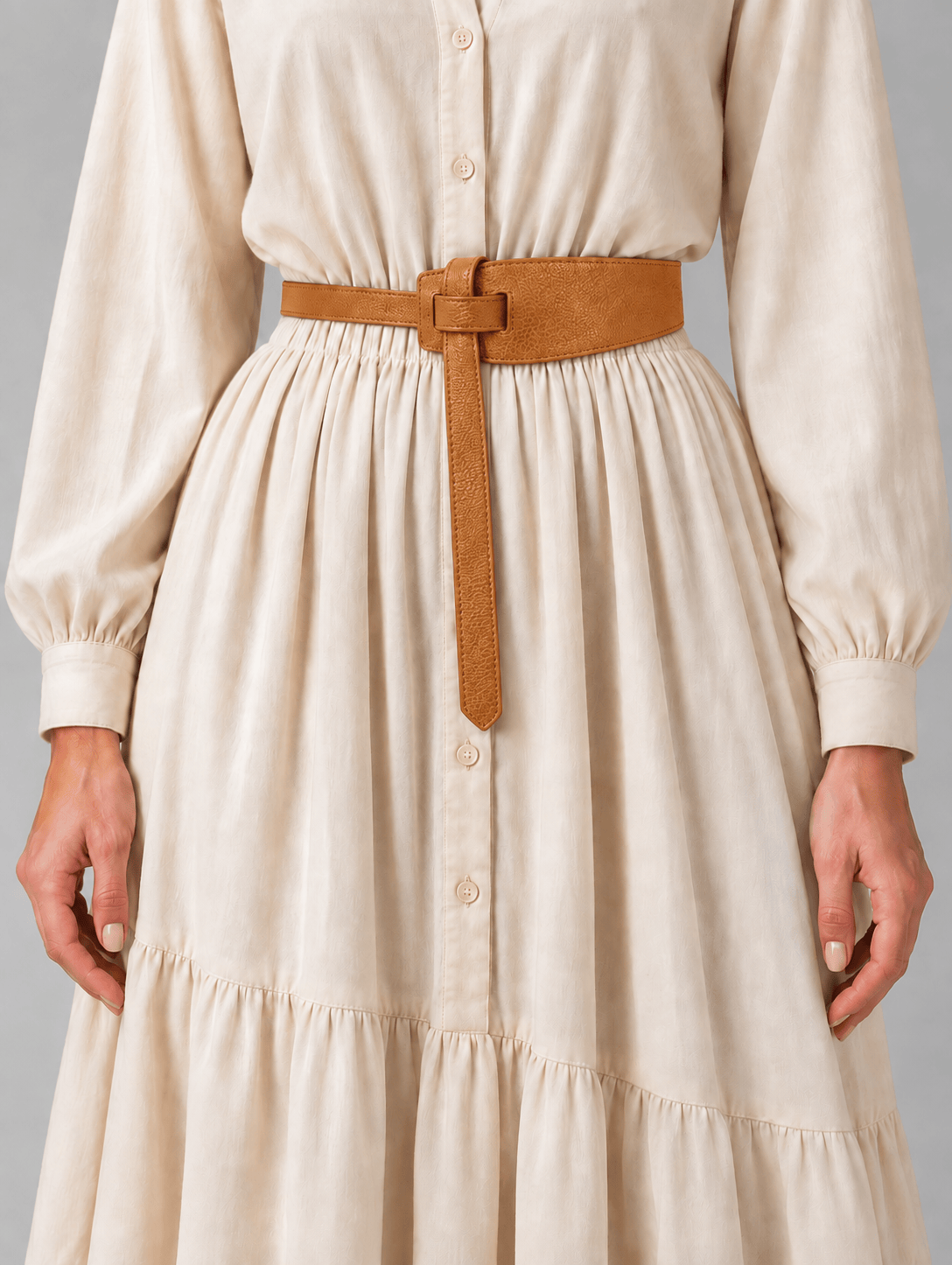 L’art de la Ceinture Genevieve – Ceinture Simili Cuir Marron