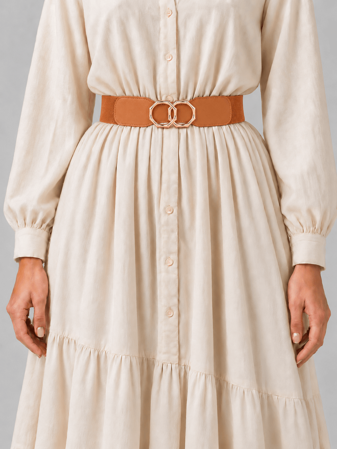 L’art de la Ceinture Isabelle – Ceinture Large Élastique Marron