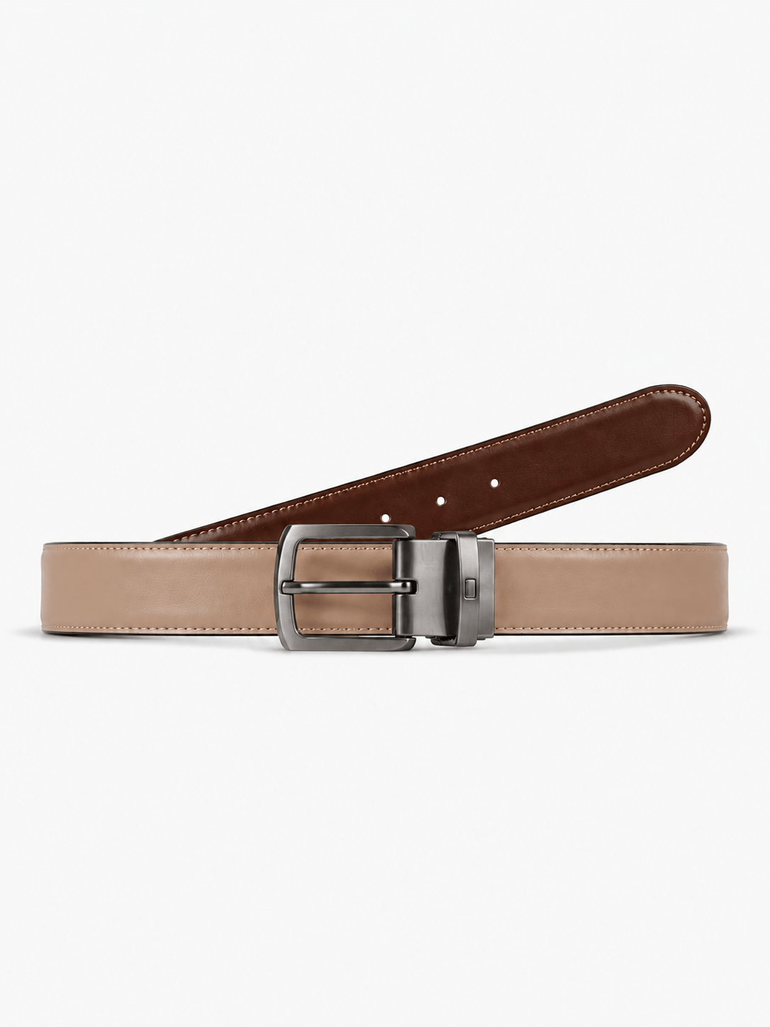 L’art de la Ceinture Marco – Ceinture Réversible Beige/Marron