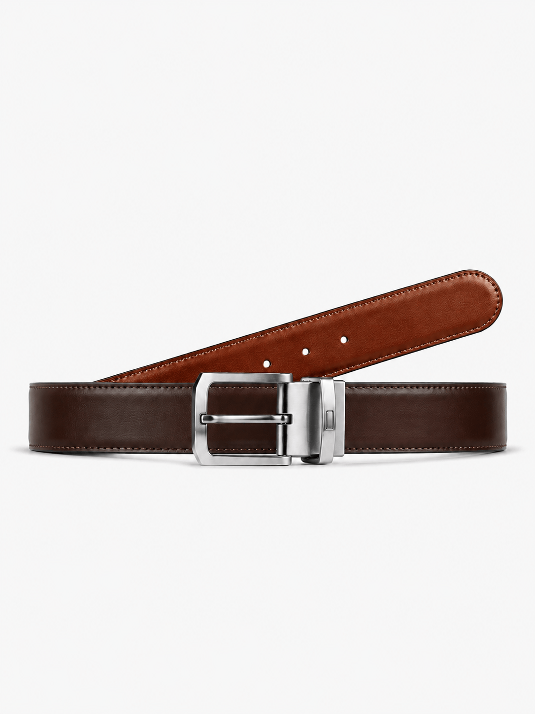 L’art de la Ceinture Marco – Ceinture Réversible Marron/Marron Foncé