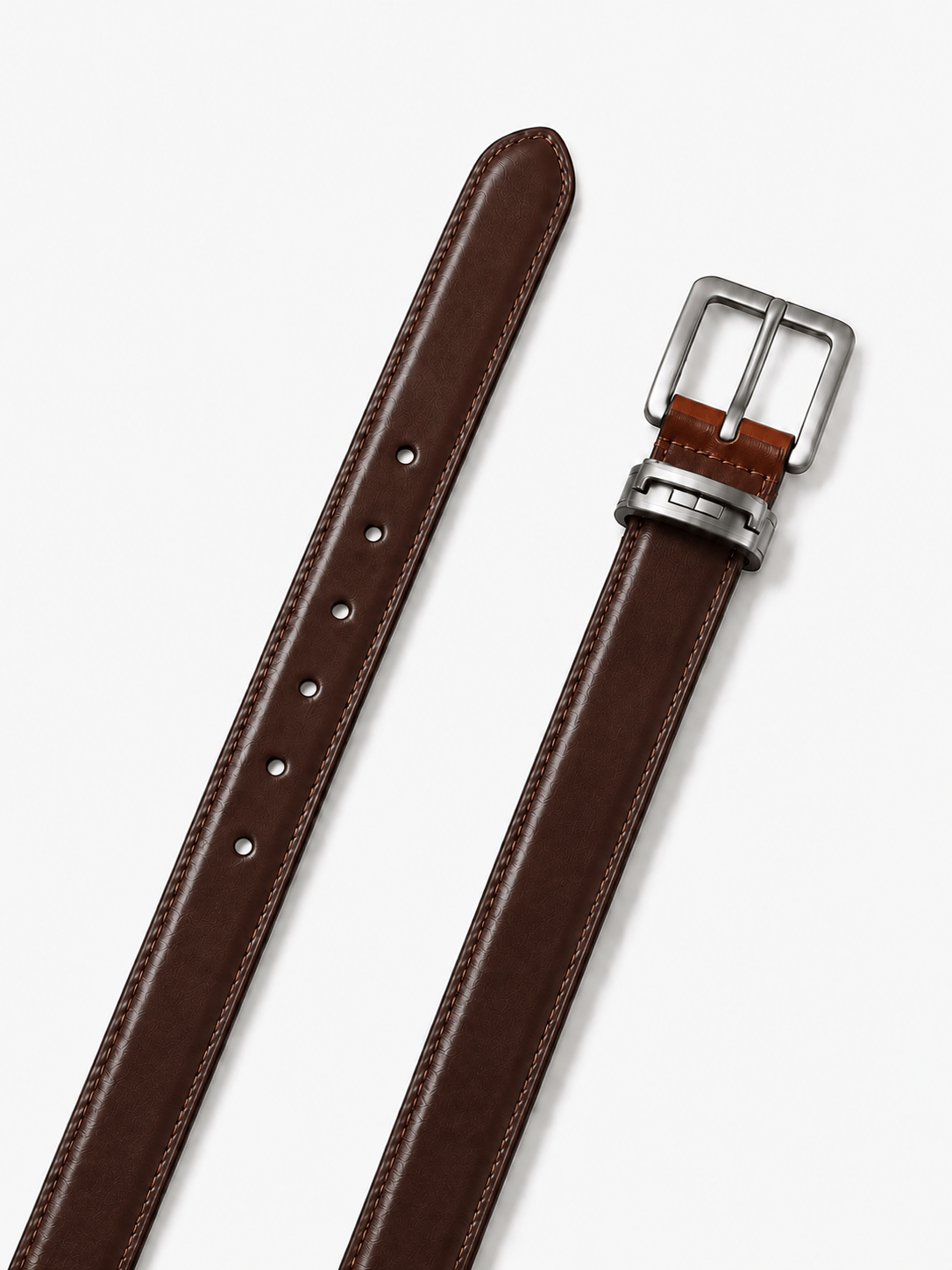 L’art de la Ceinture Marco – Ceinture Réversible Marron/Marron Foncé