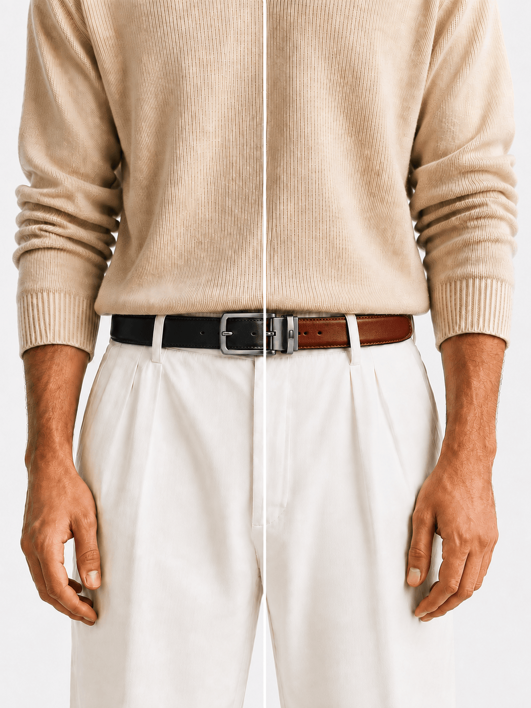 L’art de la Ceinture Marco – Ceinture Réversible Marron/Noir