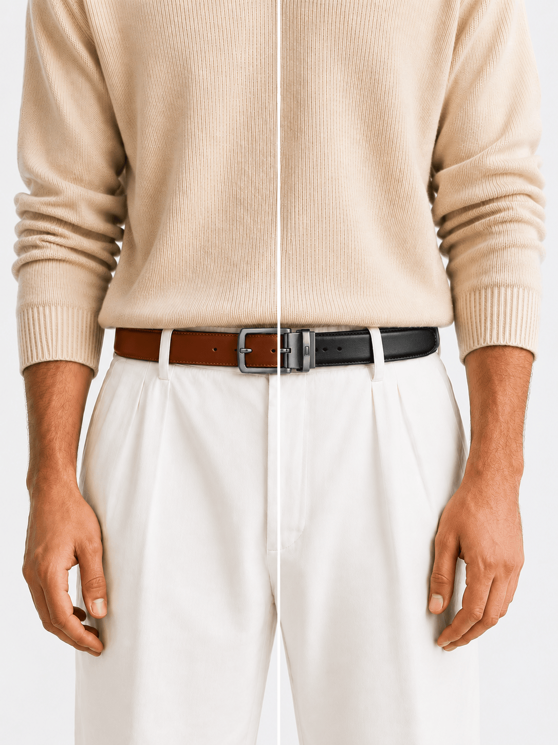 L’art de la Ceinture Marco – Ceinture Réversible Marron/Noir