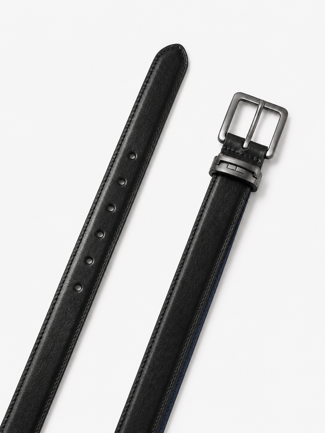 L’art de la Ceinture Marco – Ceinture Réversible Noir/Bleu