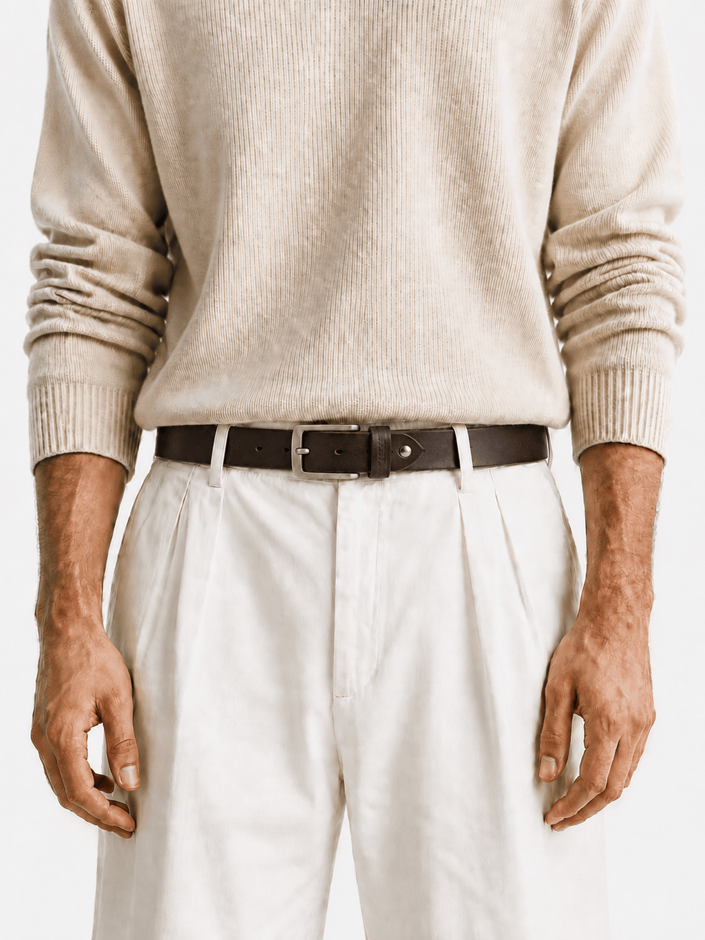 L’art de la Ceinture Oscar – Ceinture Cuir Casual Marron