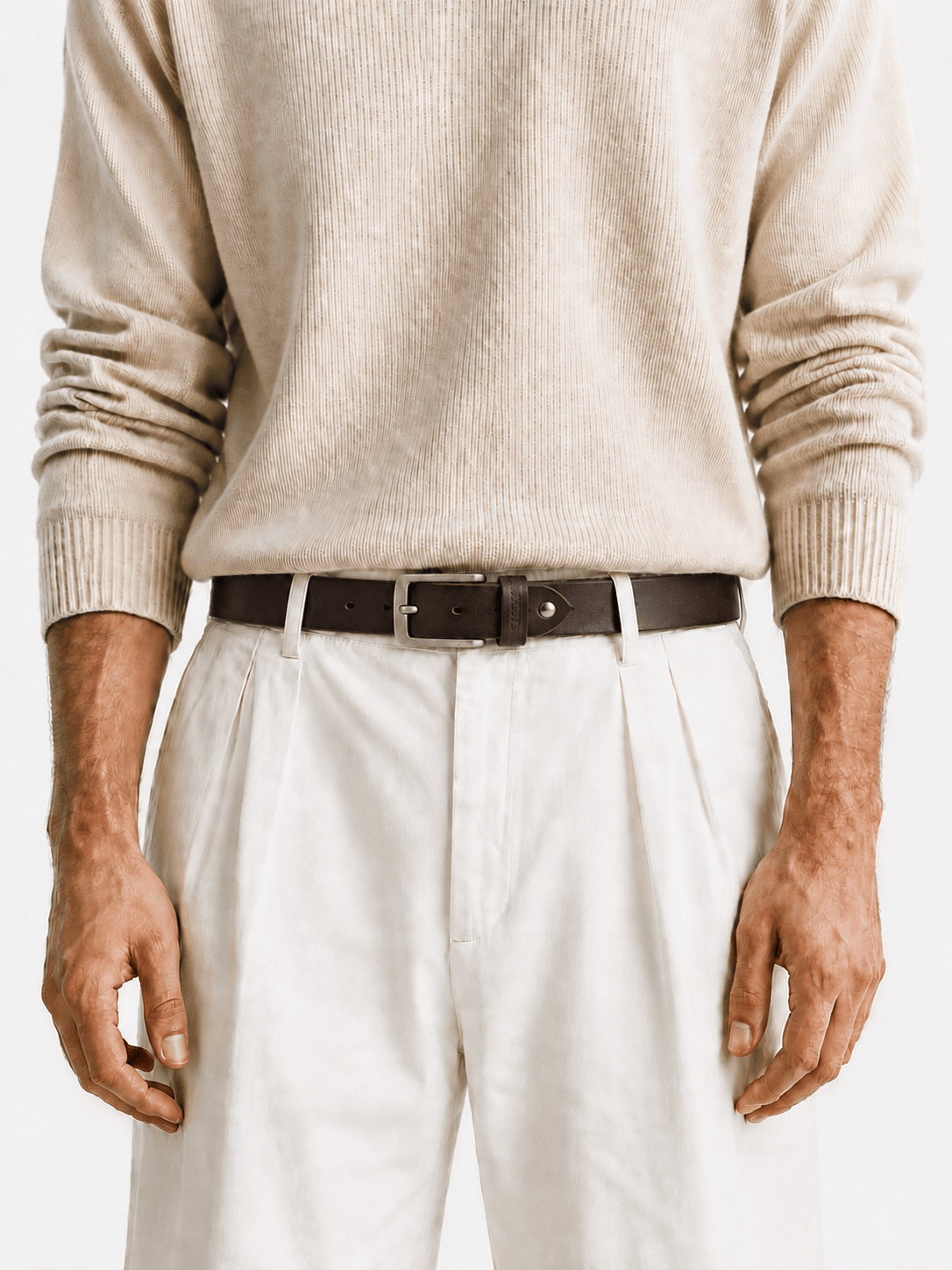 L’art de la Ceinture Oscar – Ceinture Cuir Casual Marron