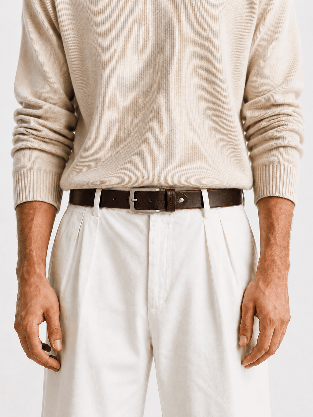 L’art de la Ceinture Oscar – Ceinture Cuir Casual Marron