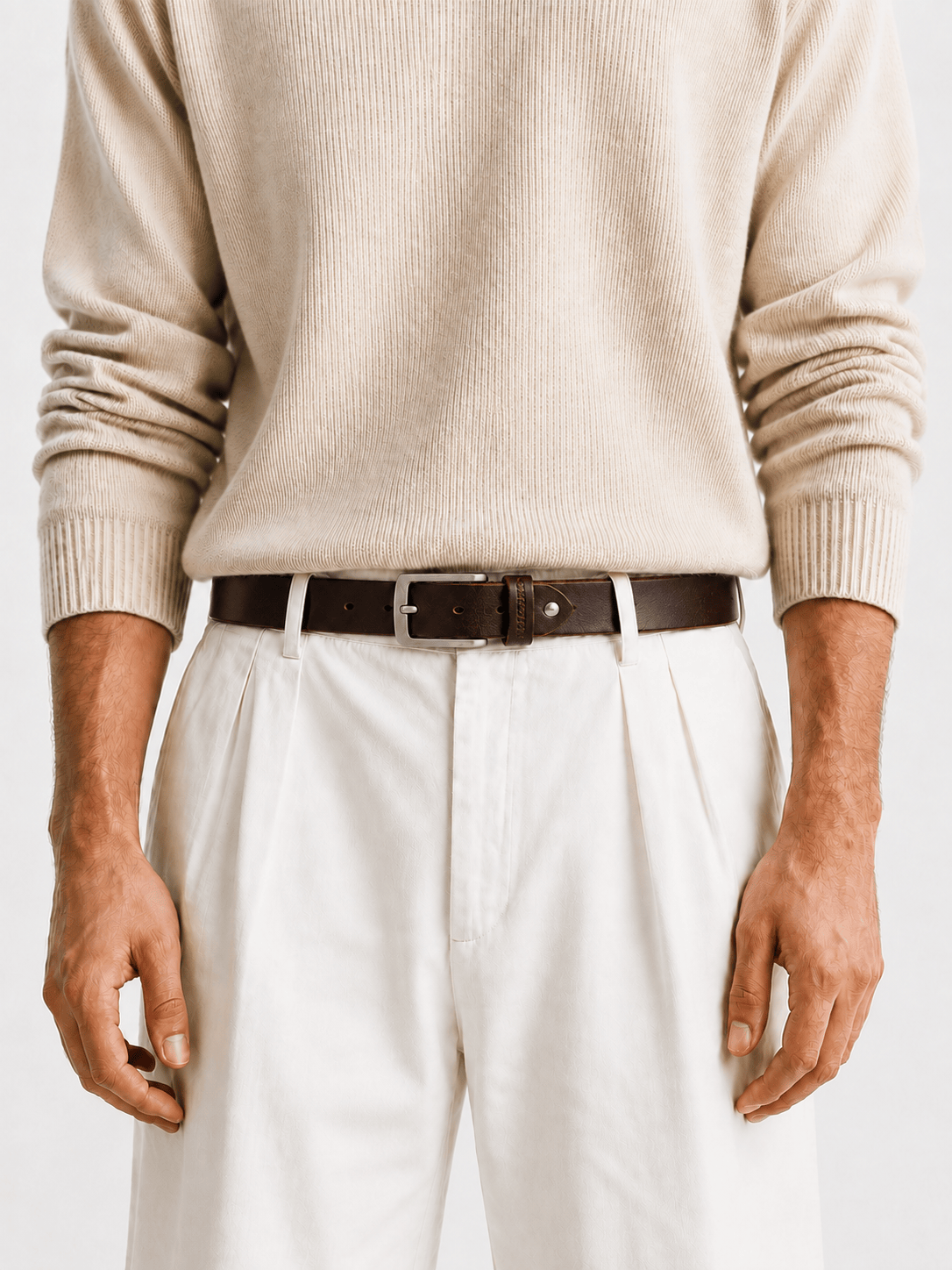 L’art de la Ceinture Oscar – Ceinture Cuir Casual Marron
